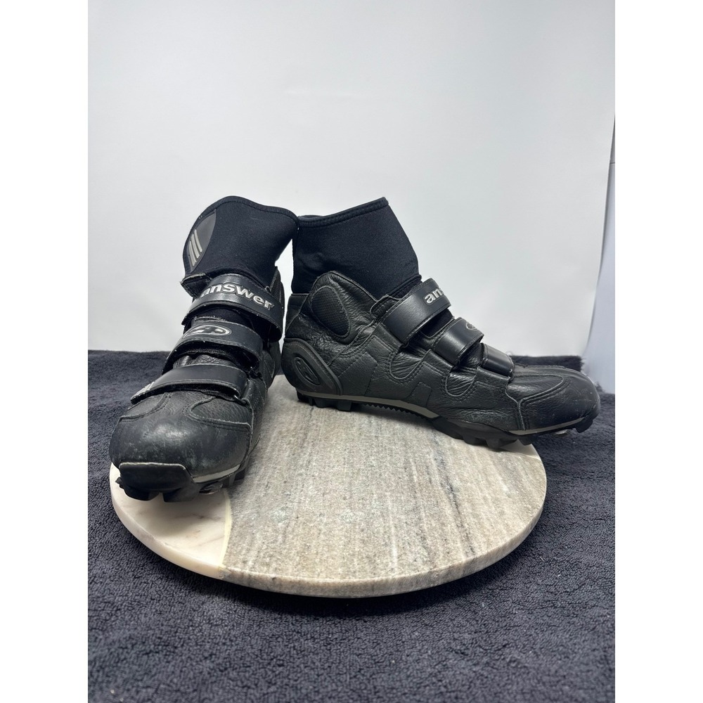 Answer Black Cycling Shoes with Neoprene HiTop Padded Cleated‎ US 11.5-12 EU 46